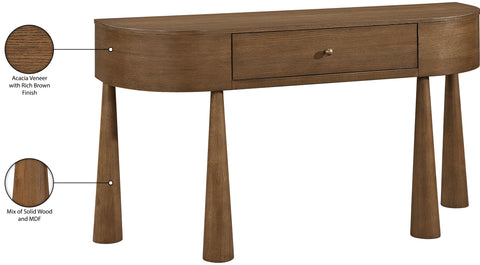 Laurel Brown Acacia Veneer And Solid Wood Console Table, 1 Piece
