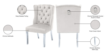 Aria Cream Velvet Dining Chair C