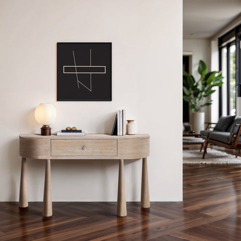 Laurel Natural Acacia Veneer And Solid Wood Console Table, 1 Piece