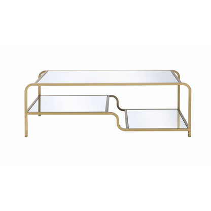 Harith Astrid Coffee Table, Mirrored & Gold Finish