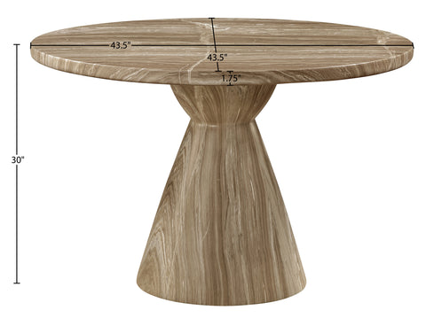 Laurel 43.5" Beige Concrete Indoor/Outdoor Dining Table, 1 Piece