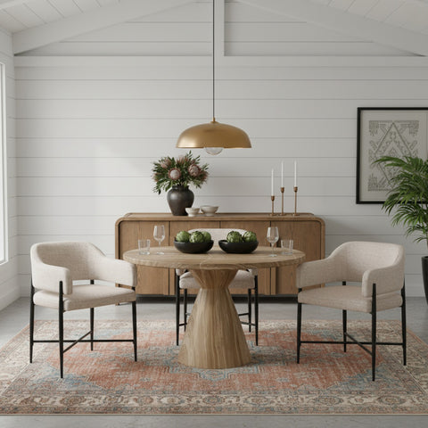Laurel 43.5" Beige Concrete Indoor/Outdoor Dining Table, 1 Piece