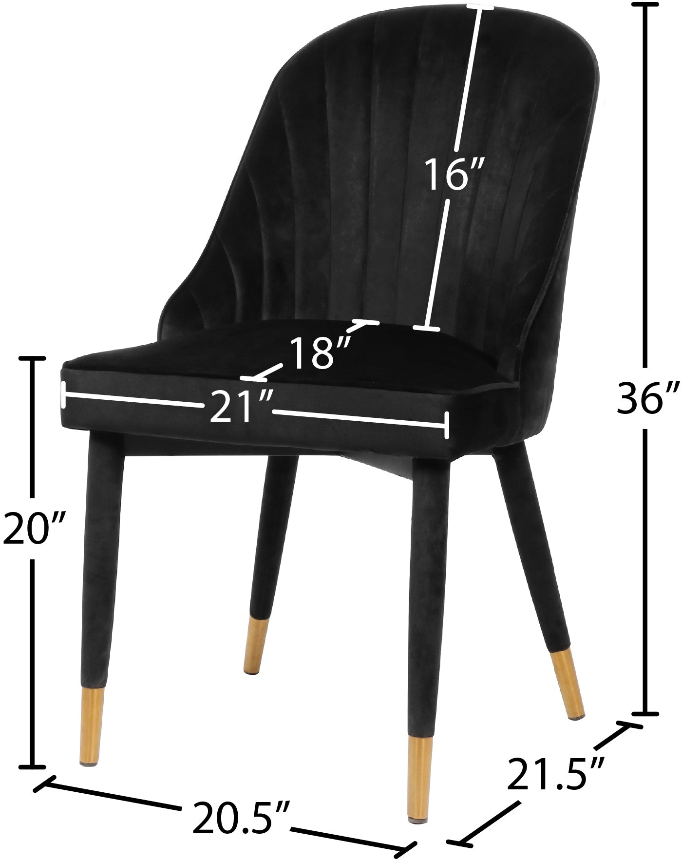 maui black velvet dining chair c