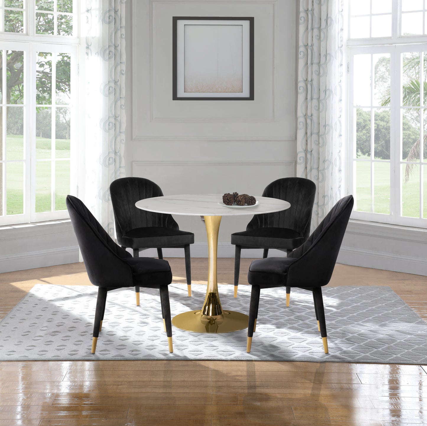 maui black velvet dining chair c