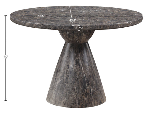 Laurel 43.5" Brown Concrete Indoor/Outdoor Dining Table, 1 Piece