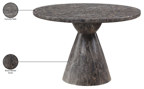 Laurel 43.5" Brown Concrete Indoor/Outdoor Dining Table, 1 Piece