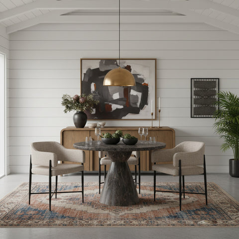 Laurel 43.5" Brown Concrete Indoor/Outdoor Dining Table, 1 Piece