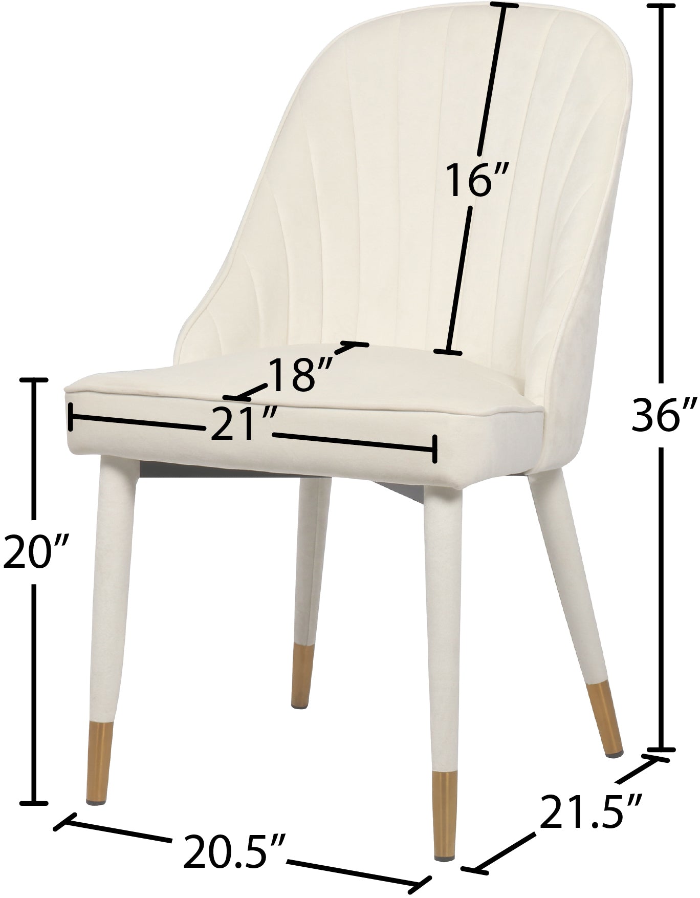 maui cream velvet dining chair c