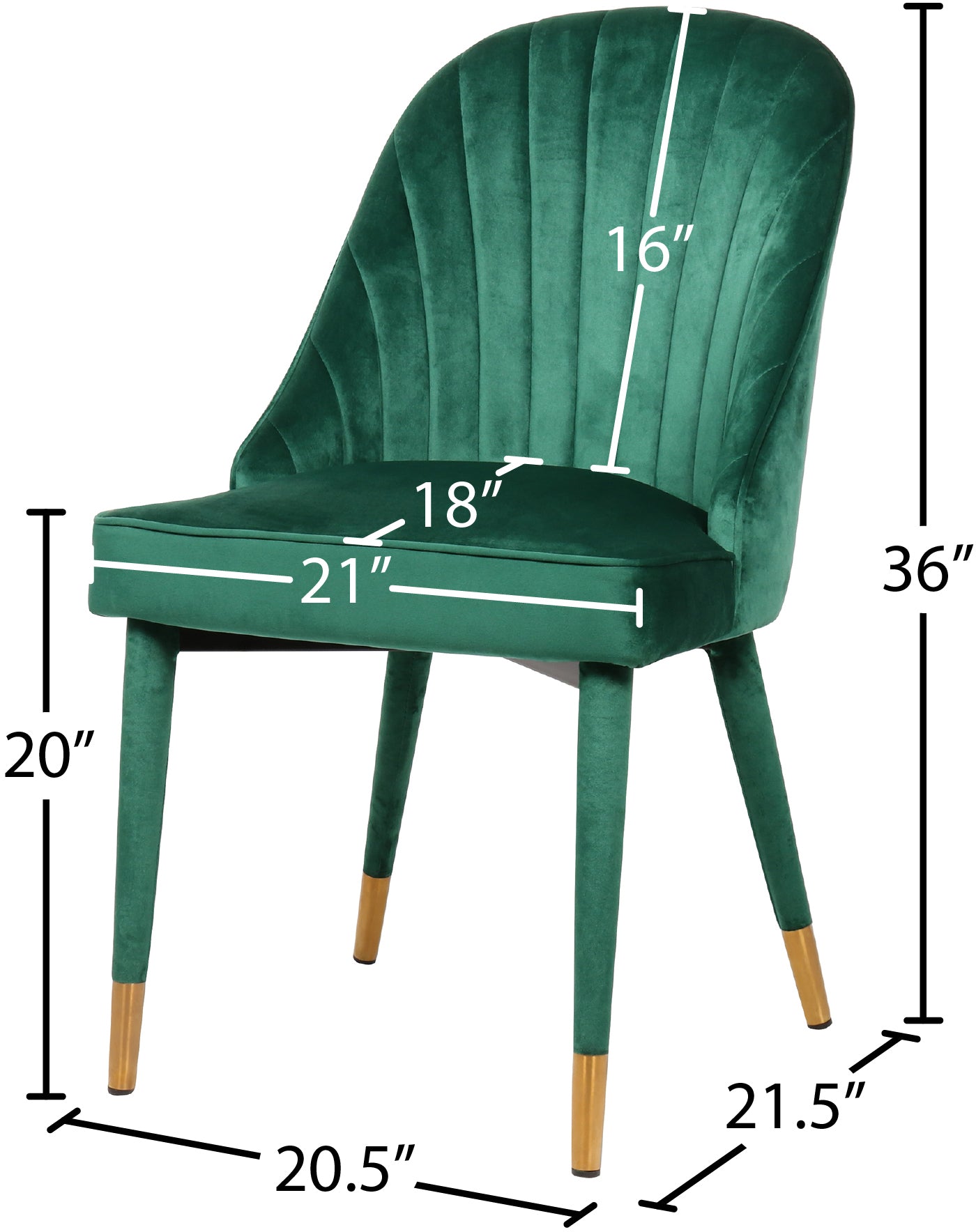 maui green velvet dining chair c