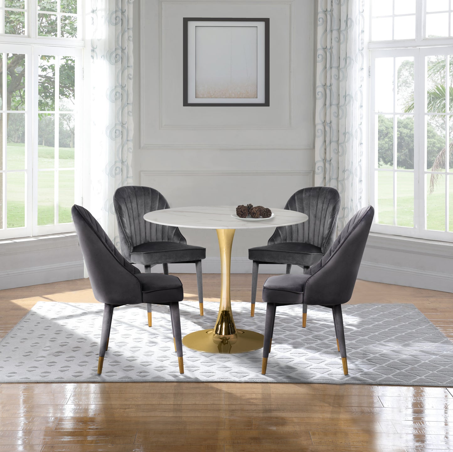 maui grey velvet dining chair c