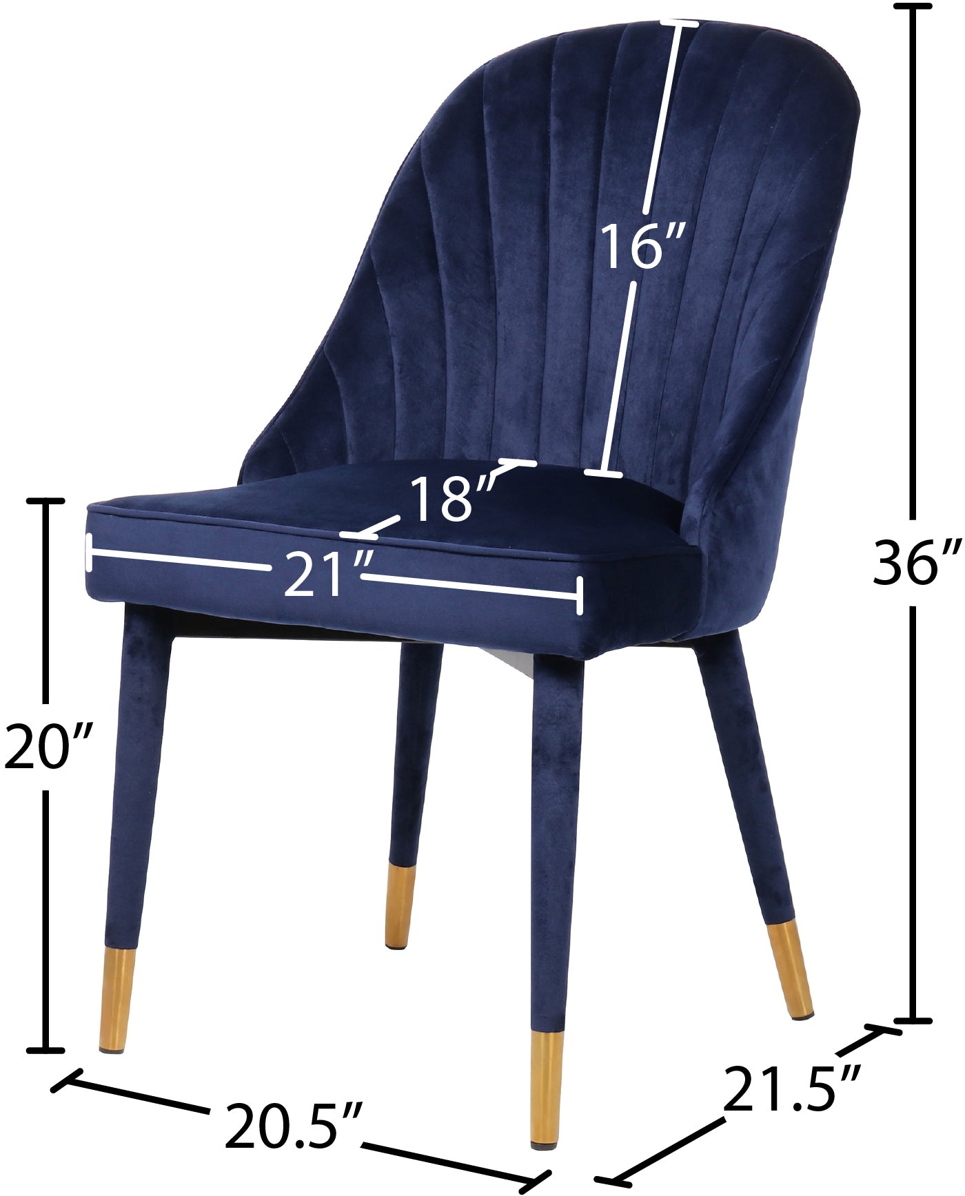 maui navy velvet dining chair c