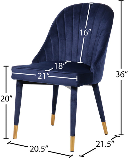 Maui Navy Velvet Dining Chair C