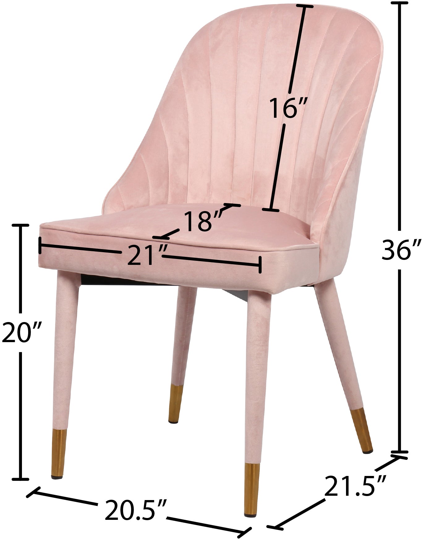 maui pink velvet dining chair c