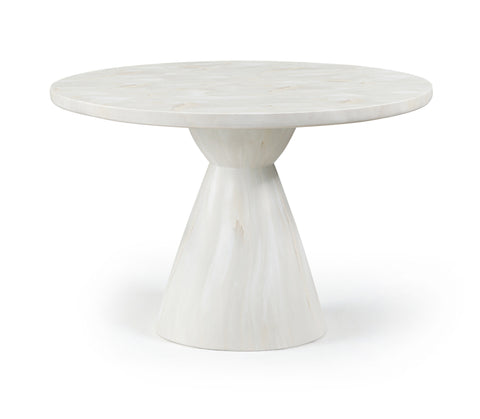 Laurel 43.5" White Concrete Indoor/Outdoor Dining Table, 1 Piece