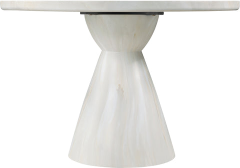 Laurel 43.5" White Concrete Indoor/Outdoor Dining Table, 1 Piece