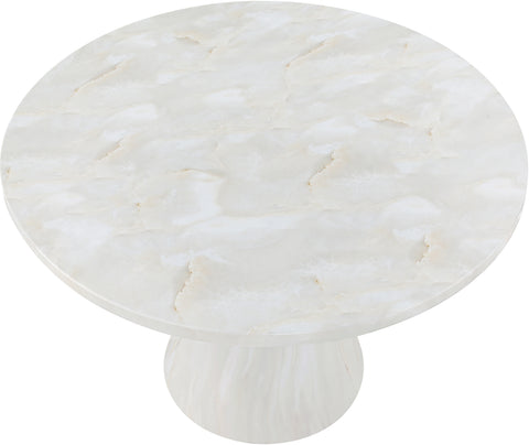 Laurel 43.5" White Concrete Indoor/Outdoor Dining Table, 1 Piece