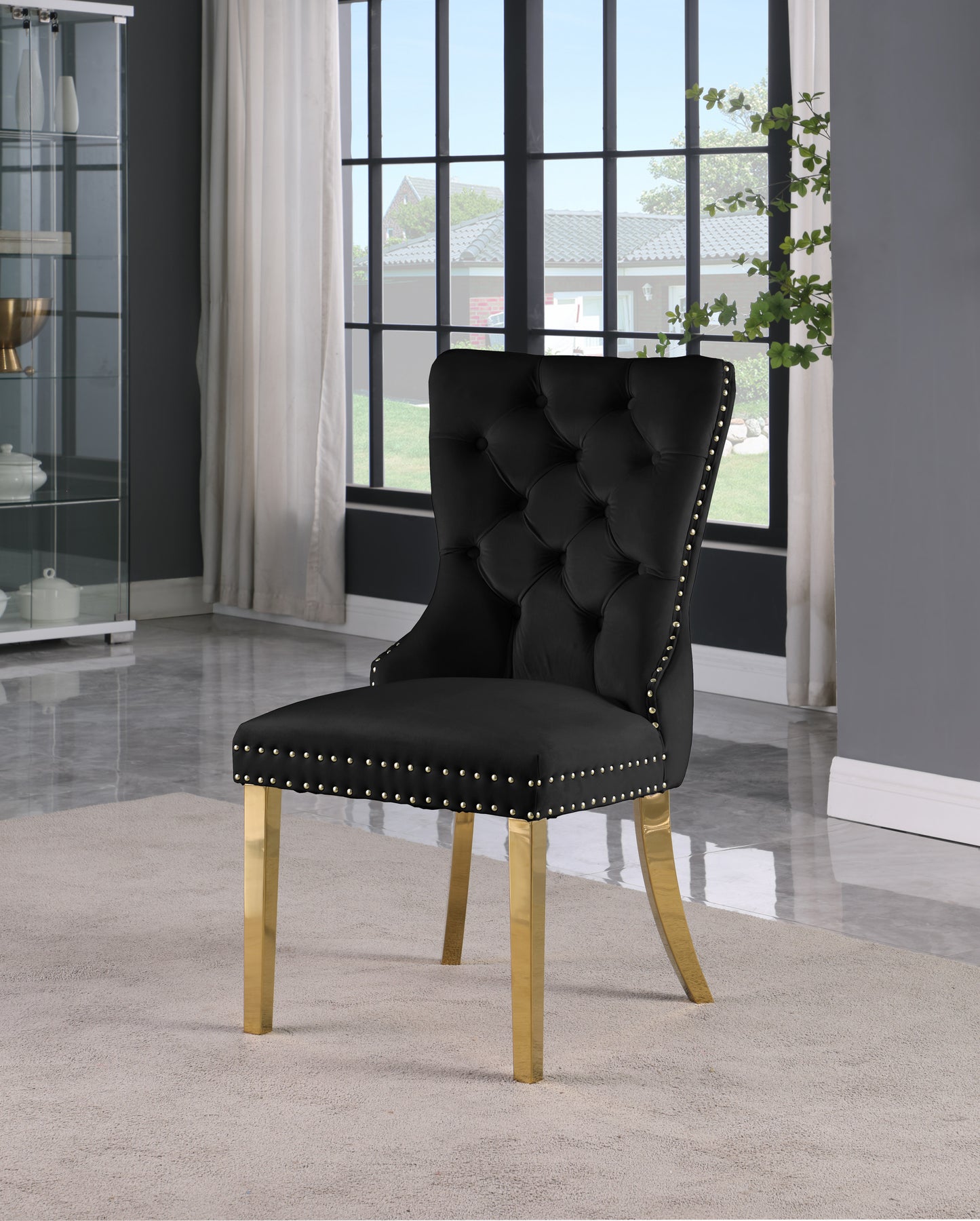 xoxo black velvet dining chairs c