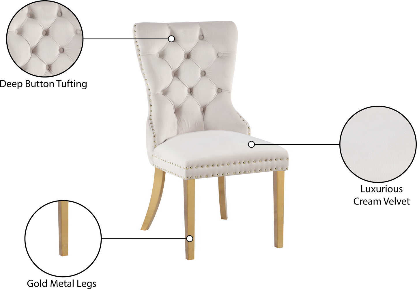 xoxo cream velvet dining chairs c