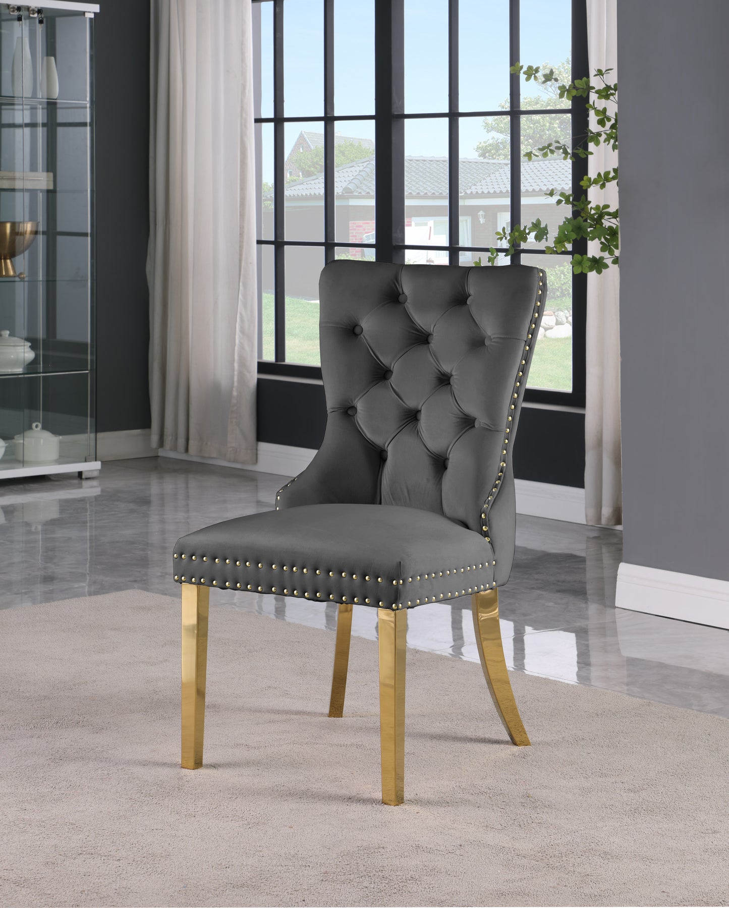 xoxo grey velvet dining chairs c