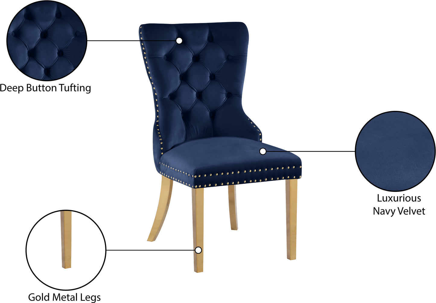 xoxo navy velvet dining chairs c