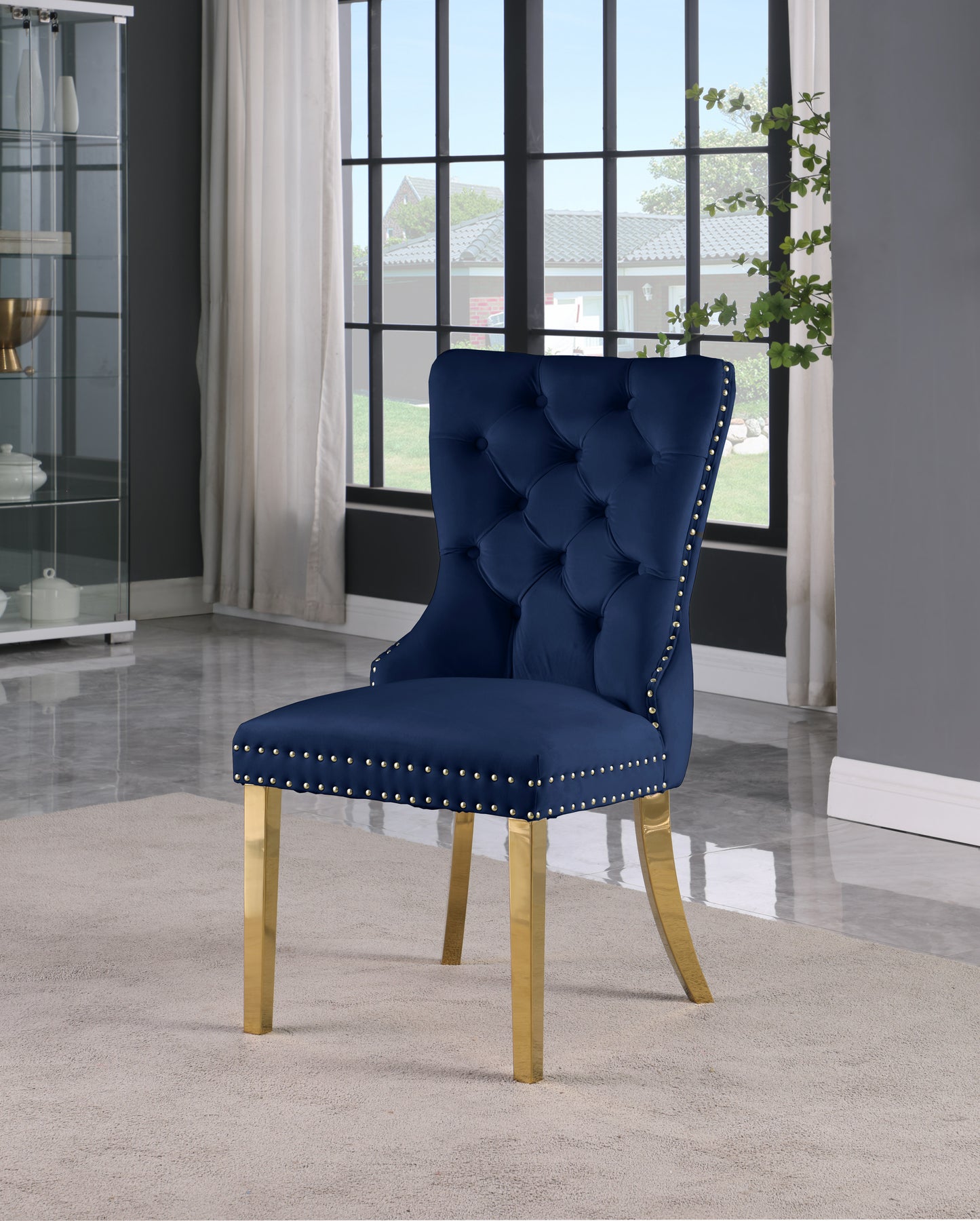 xoxo navy velvet dining chairs c