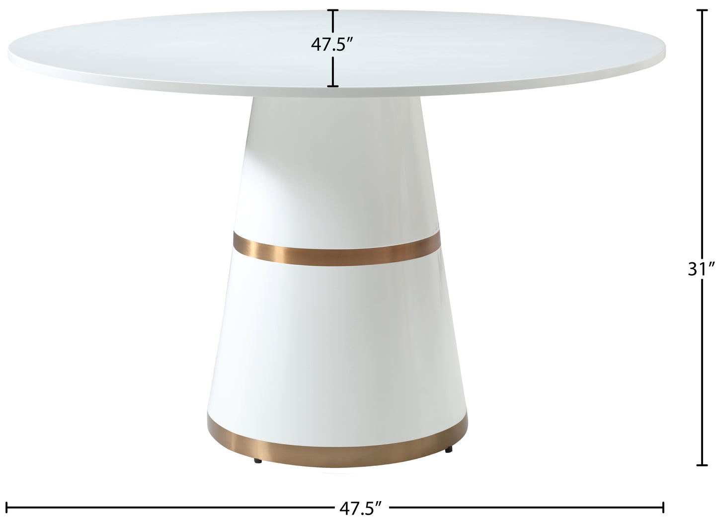 excel white dining table t