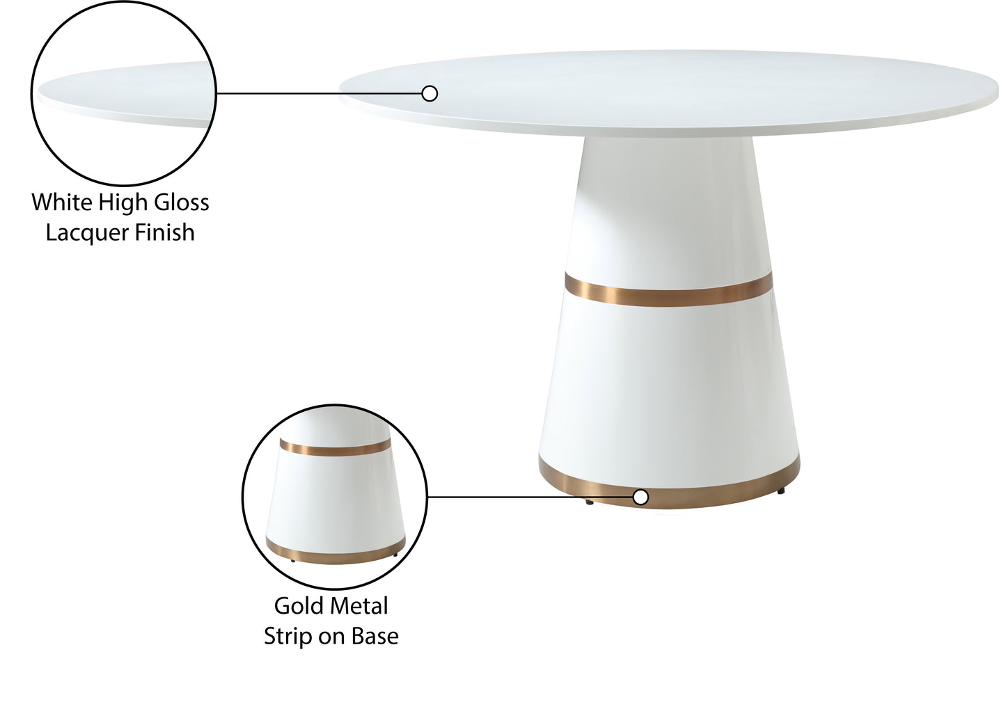 excel white dining table t