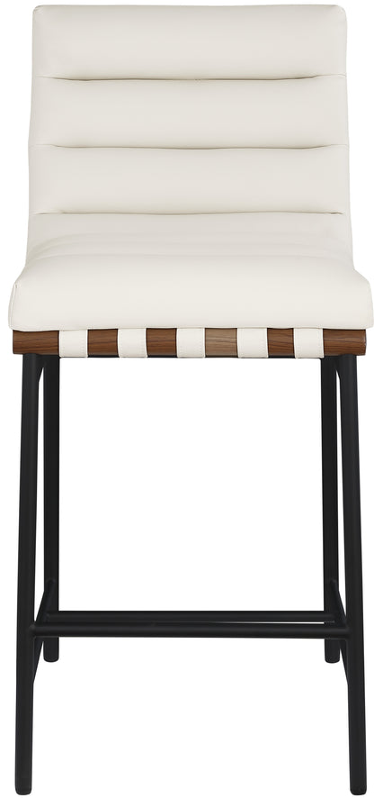 Hannah Cream Faux Leather Counter Stool C