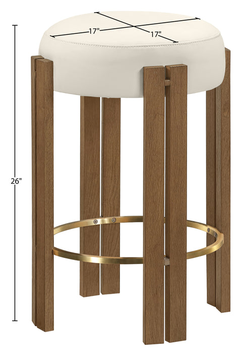 Nova Cream Vegan Leather Upholstered Counter Stool, 1 Piece (Style 2)