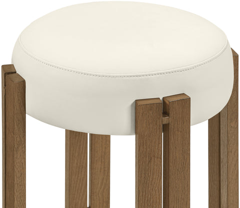 Nova Cream Vegan Leather Upholstered Counter Stool, 1 Piece (Style 2)