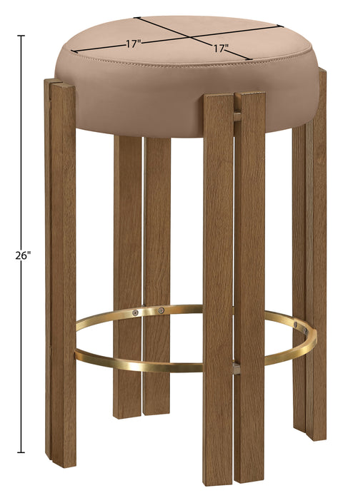 Nova Tan Vegan Leather Upholstered Counter Stool, 1 Piece (Style 2)