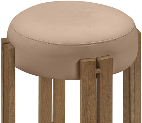 Nova Tan Vegan Leather Upholstered Counter Stool, 1 Piece (Style 2)