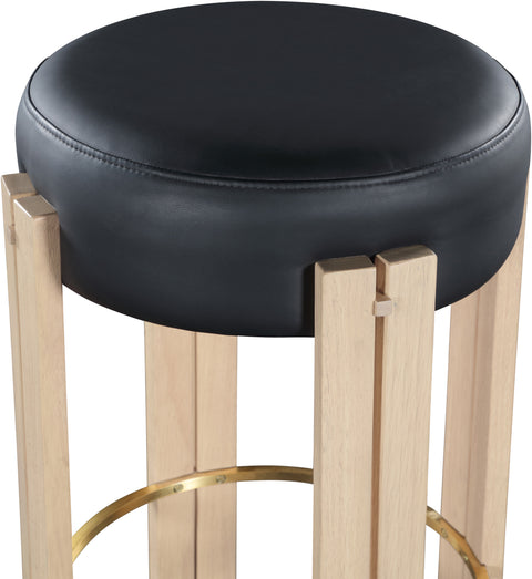 Nova Black Vegan Leather Upholstered Counter Stool, 1 Piece (Style 2)