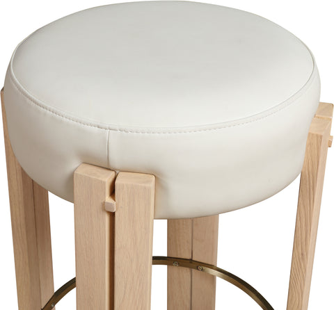 Nova Cream Vegan Leather Upholstered Counter Stool, 1 Piece (Style 3)