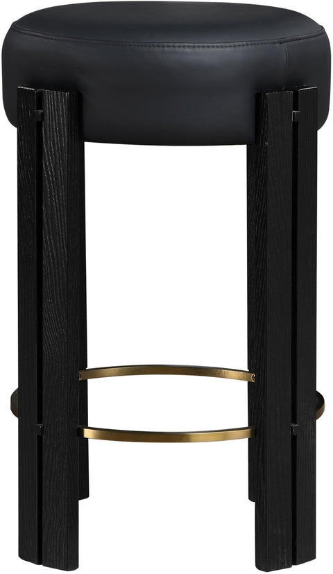 Nova Black Vegan Leather Upholstered Counter Stool, 1 Piece (Style 3)