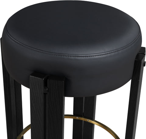 Nova Black Vegan Leather Upholstered Counter Stool, 1 Piece (Style 3)