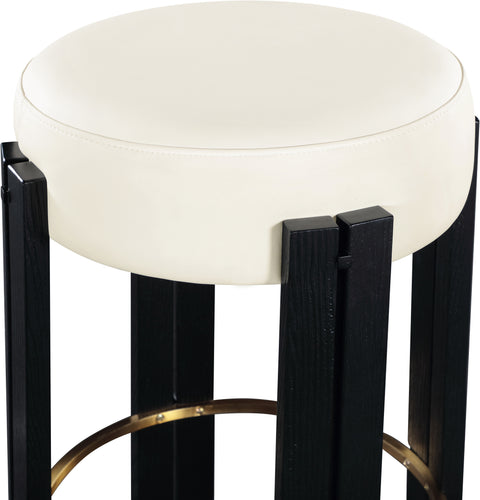 Nova Cream Vegan Leather Upholstered Counter Stool, 1 Piece (Style 4)