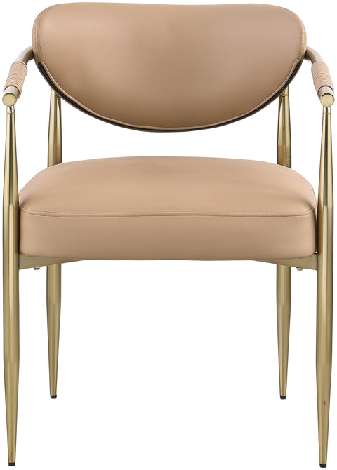 Harlow Tan Vegan Leather Upholstered Dining Chair, 2-Piece