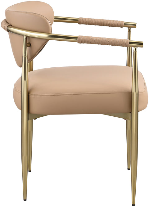 Harlow Tan Vegan Leather Upholstered Dining Chair, 2-Piece