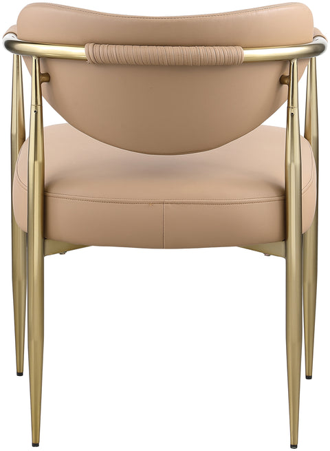 Harlow Tan Vegan Leather Upholstered Dining Chair, 2-Piece
