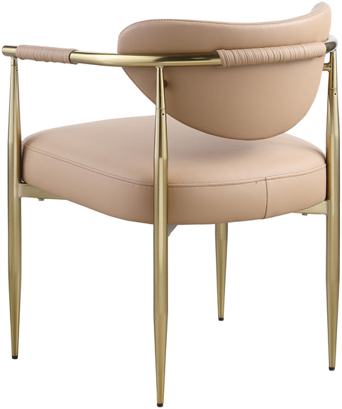 Harlow Tan Vegan Leather Upholstered Dining Chair, 2-Piece