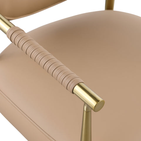 Harlow Tan Vegan Leather Upholstered Dining Chair, 2-Piece