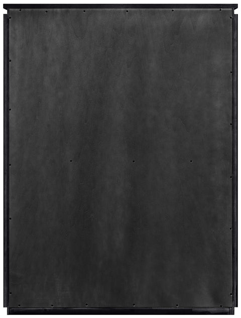 Linden Black Solid Wood And Oak Veneer Chest, 1 Piece