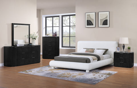Linden Black Solid Wood And Oak Veneer Chest, 1 Piece
