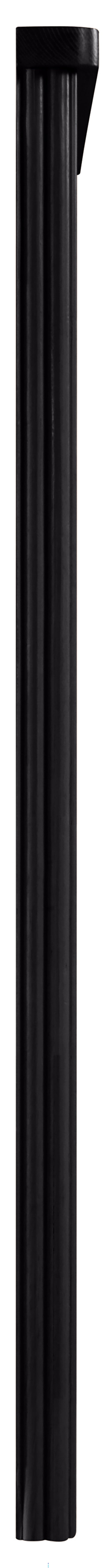 Linden 39.5" Black Solid Wood And Oak Veneer Frame Mirror, 1 Piece