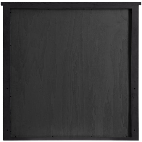 Linden 39.5" Black Solid Wood And Oak Veneer Frame Mirror, 1 Piece