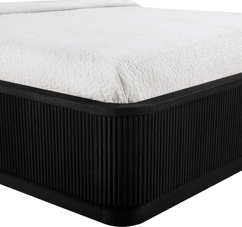 Linden Black Solid Wood And Oak Veneer Queen Bed, 1 Piece