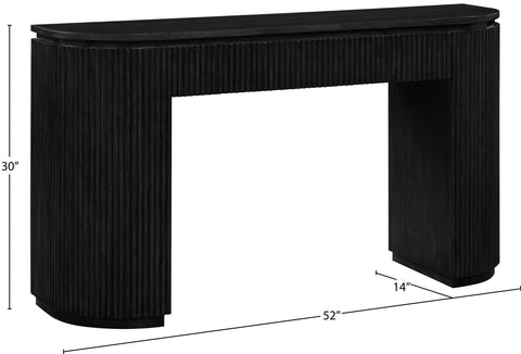 Linden Black Solid Wood And Oak Veneer Console Table, 1 Piece