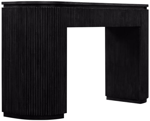 Linden Black Solid Wood And Oak Veneer Console Table, 1 Piece