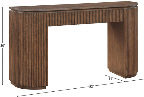 Linden Brown Solid Wood And Oak Veneer Console Table, 1 Piece